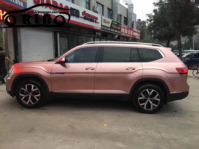 Best Quality Matte Satin Metallic Pearl Rose Gold Vinyl Wrapping Film Roll Air Bubble Free Car Wrap Foil Sticker 1.52*20M | Автомобили и