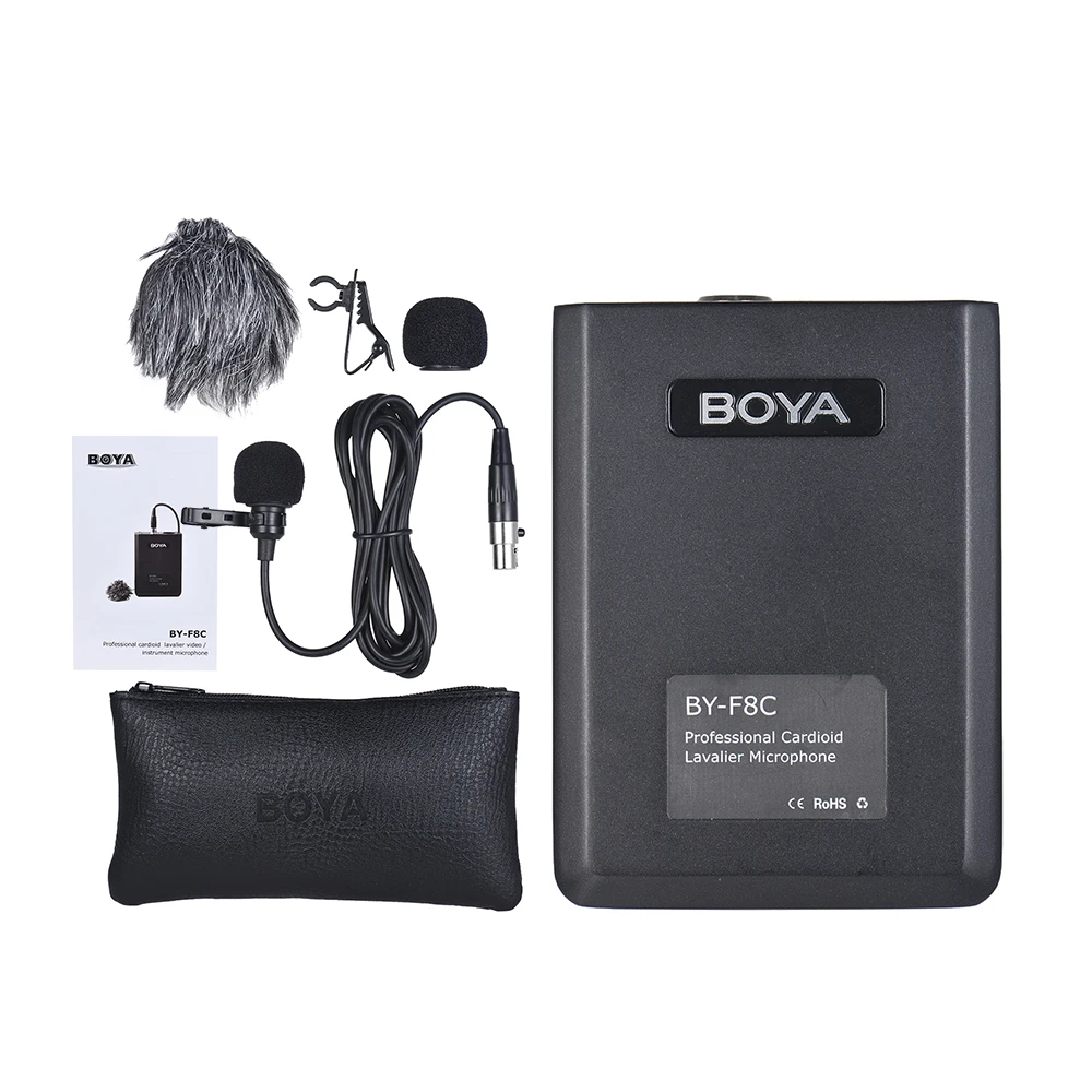 BOYA BY F8C высококачественный микрофон кардиоидный конденсаторный Lavalier видео