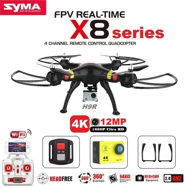 SYMA X8C X8G X8W X8HG X8 FPV Радиоуправляемый Дрон с H9R камера 4k 1080 P Ultra HD Wi Fi 2 4 г 4CH
