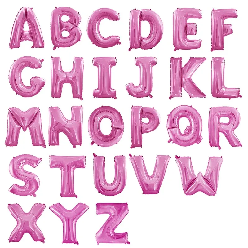 Pink 40 дюймов надувные буквы розовые, синие, золотые, серебряные буквы globos A B C baby shower Свадебные украшения на день рождения - Цвет: Pink