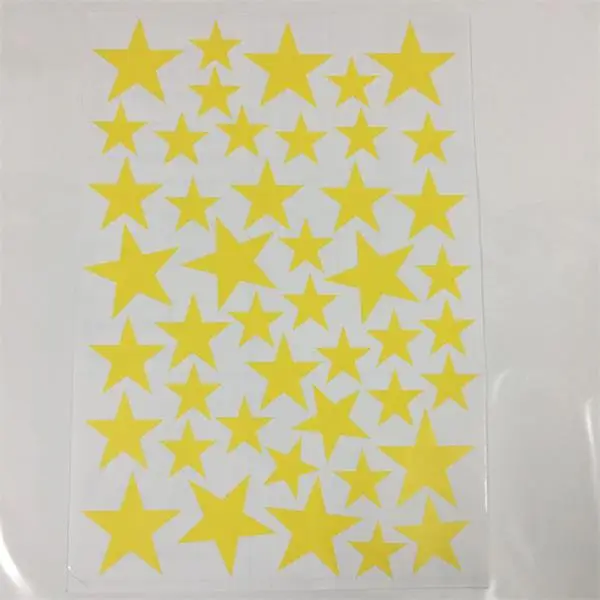 Yellow 45/24 шт. жесткий пластиковый чехол для телефона со звездным настенные наклейки для детской комнаты домашний Декор маленький настенные наклейки со звездами Детские сделай сам, виниловый арт росписи - Цвет: Yellow
