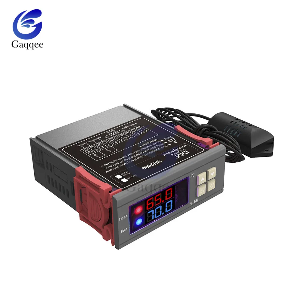 SHT2000 AC 110V 220V DC 12 V-72 V 24V 48V 10A цифровой регулятор температуры и влажности Термостат гигрометр