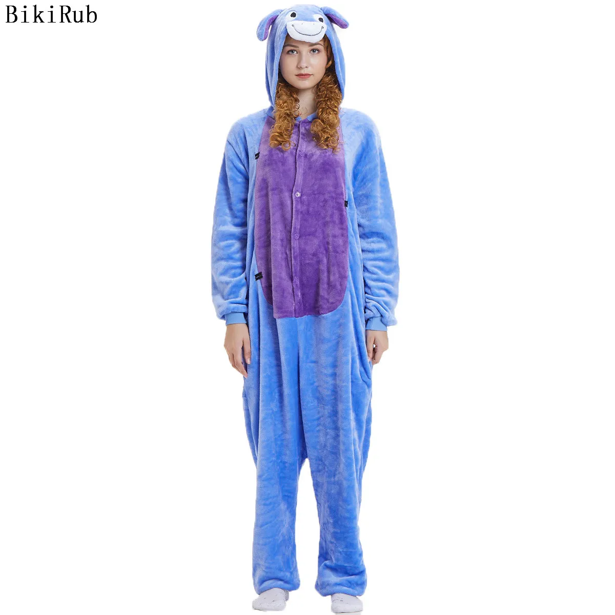Мода для взрослых зимние Пижама Kigurumi все в одном пижама костюмы животных Косплэй