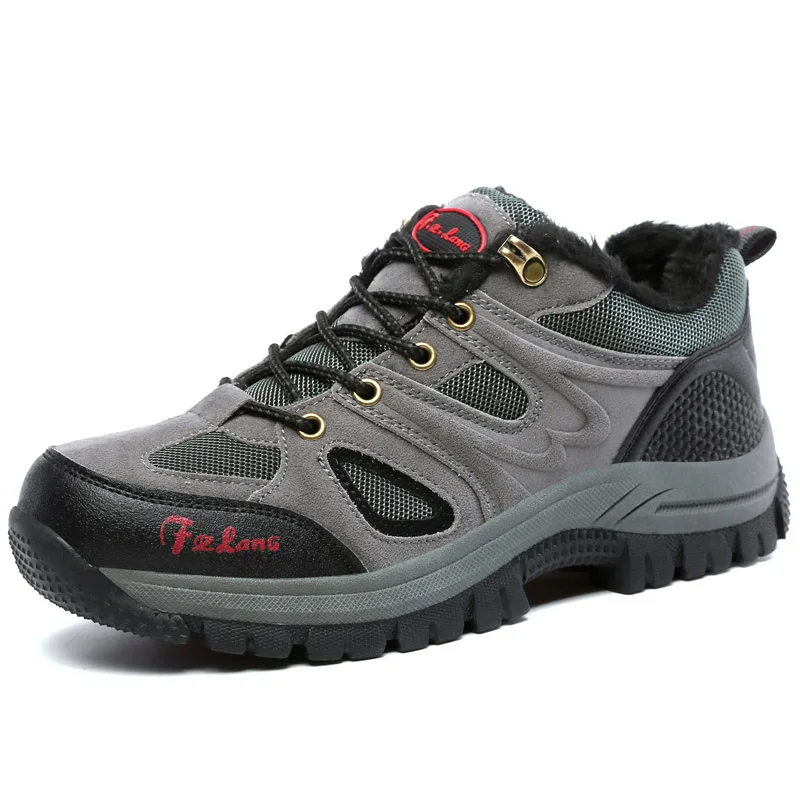 Big Size Men Women Hiking Shoes Winter Leather Outdoor Waterproof Hunting Boots Man Mountain Trekking Climbing Sneakers | Спорт и