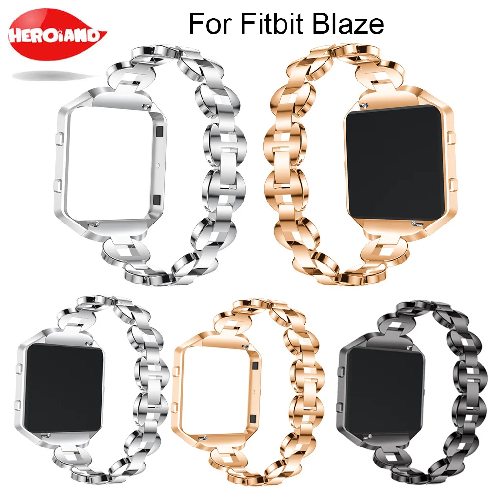 

Для Fitbit Blaze, сменный металлический браслет, регулируемые Стразы для Fitbit Blaze Bands, серебристый, розовый, золотой, черный