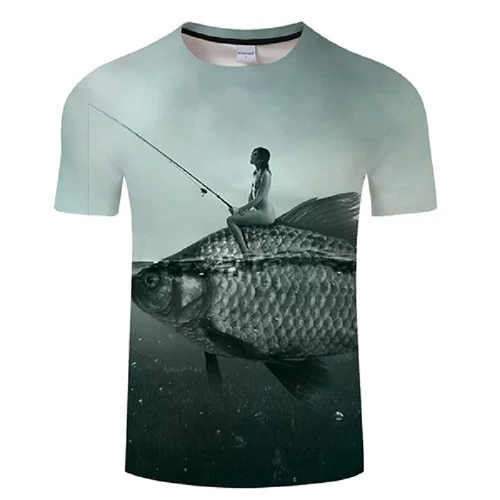 new men leisure 3d printing t shirt, funny fish printed men and women tshirt Hip hop T-shirt Harajuku Asian size s-6xl - Цвет: TX301