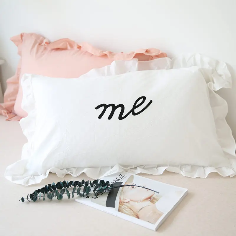 Комплект постельного белья для принцессы из хлопка 48 х74 см|white pillowcase|white shamscotton shams