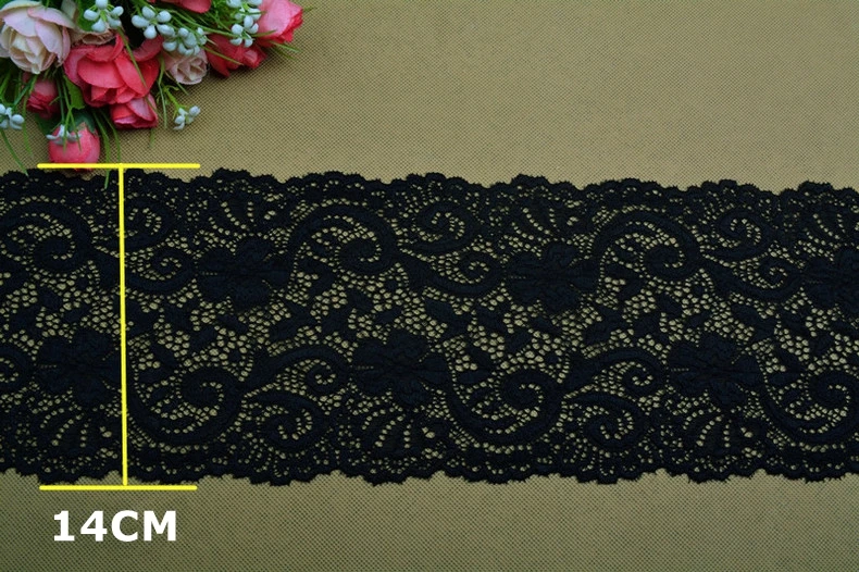 

10yards/lot 15cm wide Pretty Elastic Stretch Lace Trim Off White