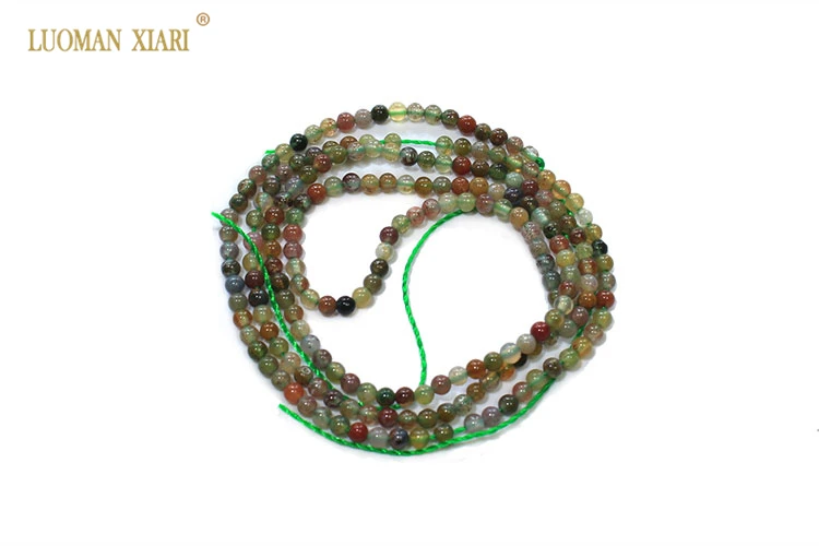 India Agate Круглые бусины из натурального камня, розовые кварцевые кристаллы аметиста, Агаты, бусины для изготовления ювелирных изделий, бисероплетение, сделай сам, браслет 2 мм - Цвет: India Agate