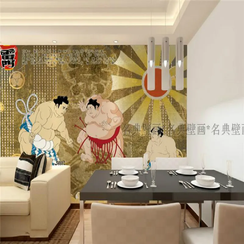 3D обои для стен настенные с рисунком воина суши ресторана отеля sumo гостиной|wallpaper
