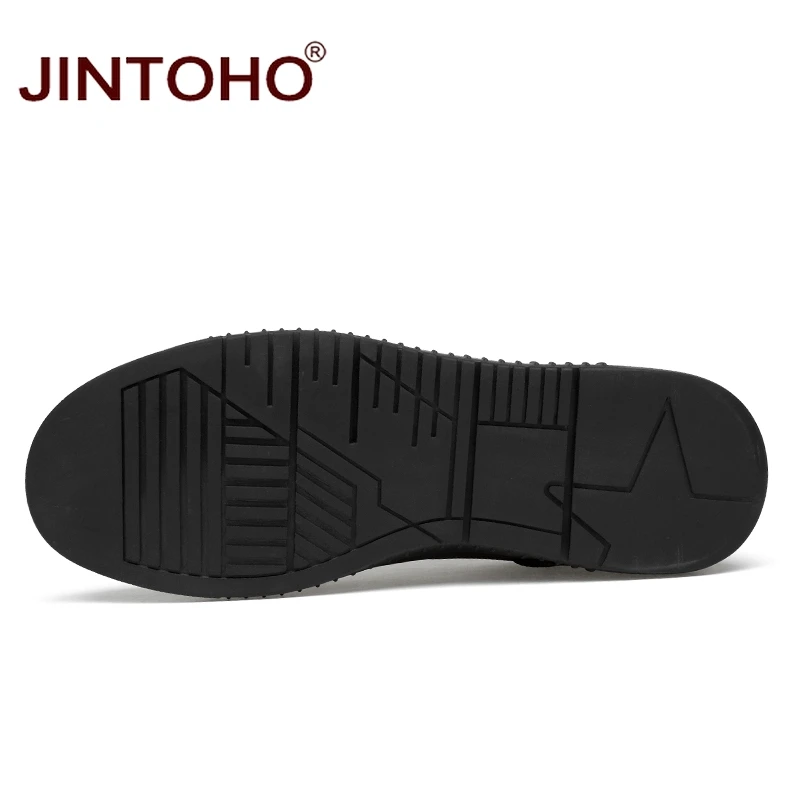 Туфли JINTOHO мужские из натуральной кожи Повседневная модная брендовая обувь на