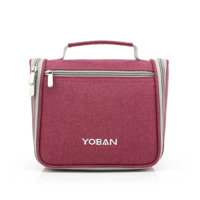Red-Cosmetic bag HMUNII Hanging Toiletry Bag Travel Toiletry Kit Cosmetic Bag Organizer Large Capacity with Sturdy Hanging Hook for Men, Women - Цвет: Red-Cosmetic bag