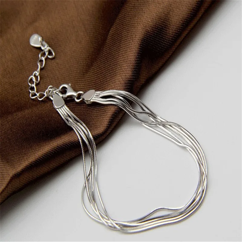 Браслет из серебра 925 пробы с многослойной кисточкой|bracelet sterling|sterling silver bracelet925