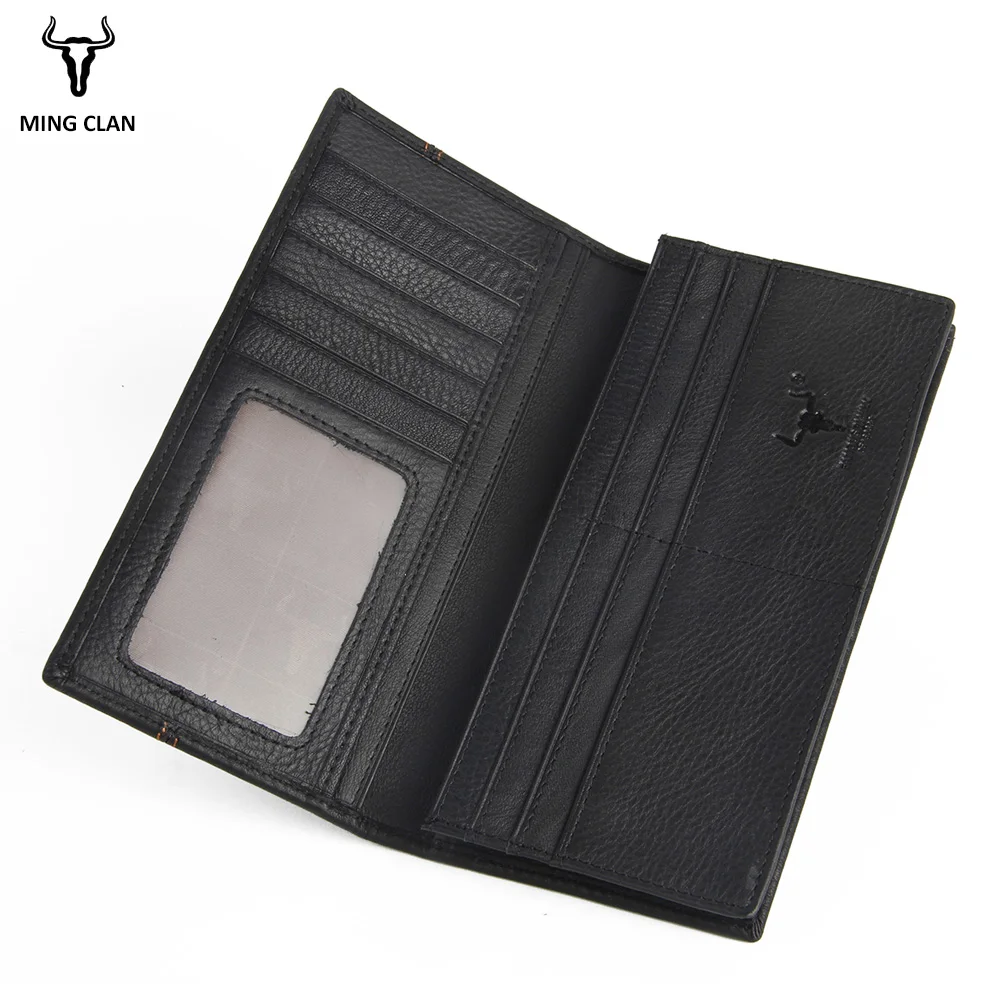 Mingclan Wallet Men Leather Wallets Business Brand Card Holder Coin Purse Men's Zipper Wallet Leather Clutch Carteira Masculina