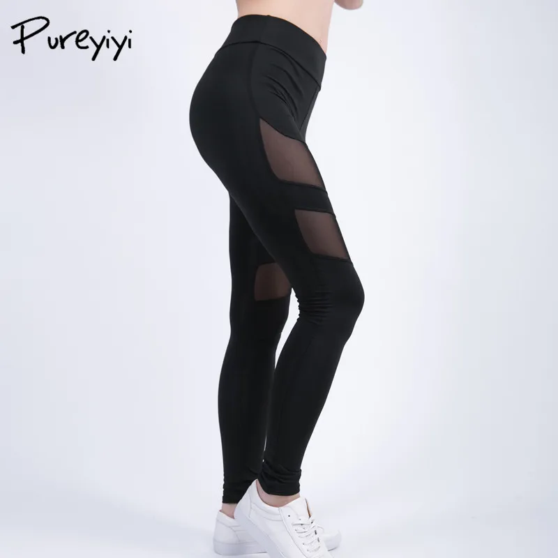 Pureyiyi Леггинсы для женщин женский черный Фитнес леггинсы Mujer спортивных