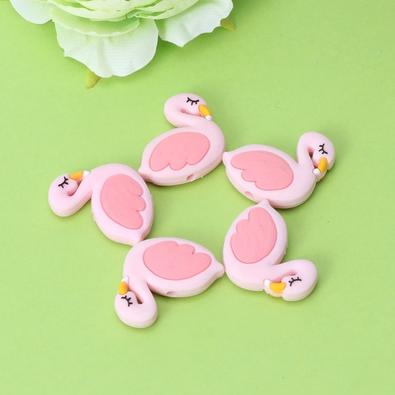 Силиконовые бусины Фламинго милые забавные DIY ювелирные изделия Детские