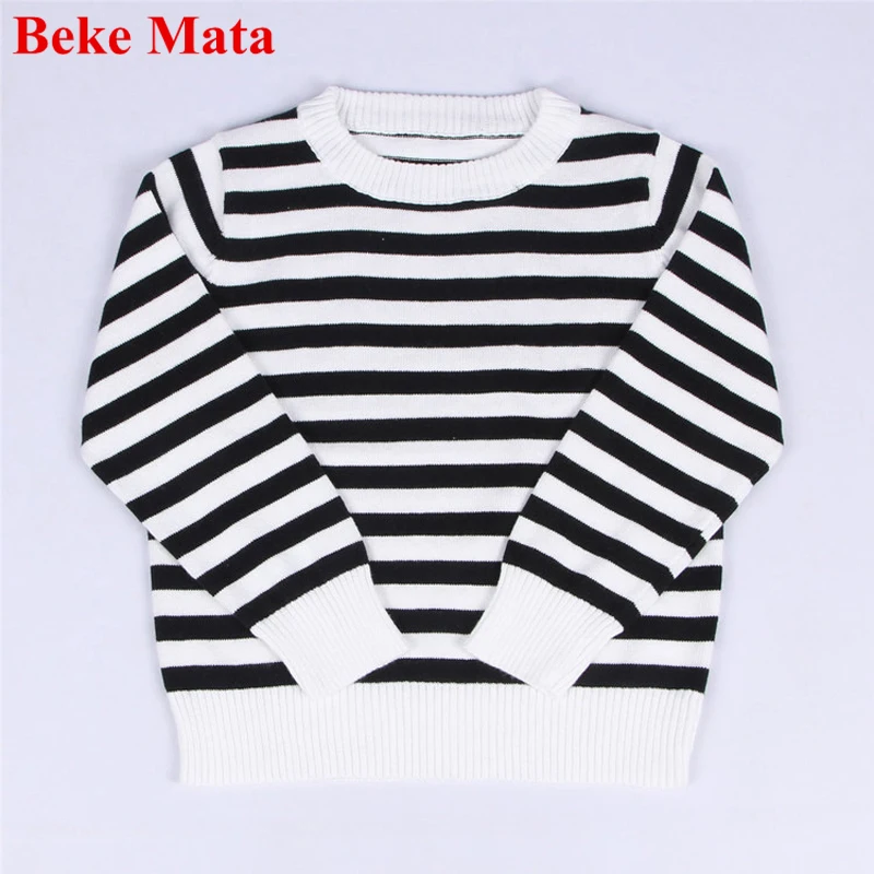 Детские свитера для девочек зима 2019 в полоску маленьких мальчиков пуловер