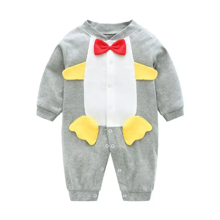 Новые детские хлопковые комбинезоны, Newborn-12M пижамы, детские костюмы с мультяшными животными, детская одежда на Рождество, высококачественный комбинезон - Цвет: grey