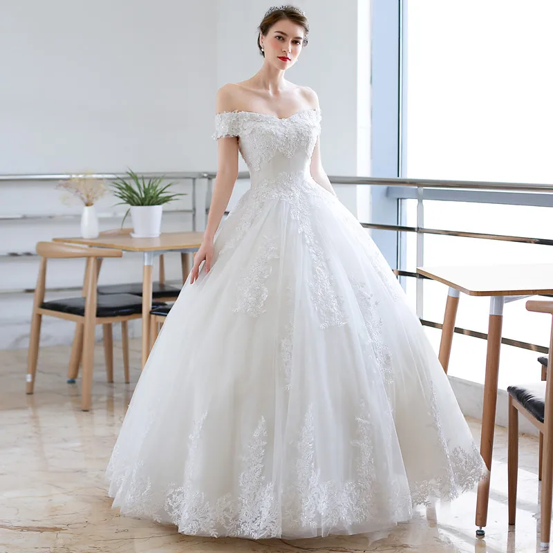 QQ Lover 2019 новое бальное свадебное платье с цветочной аппликацией на заказ Vestido De Noiva