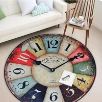 new thicken vintage wall clock round carpet living room bedroom rugs anti slip wear resisting baby crawling soft mats tapete