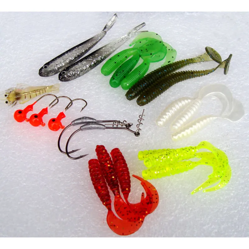 22 шт. рыболовные приманки мягкие приманки|worm lure|fishing lurebait set |