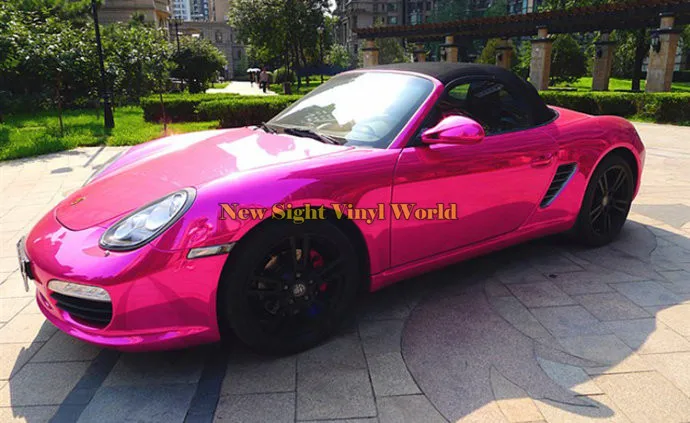 Лучшее качество растягивающаяся розовая хромированная виниловая пленка для