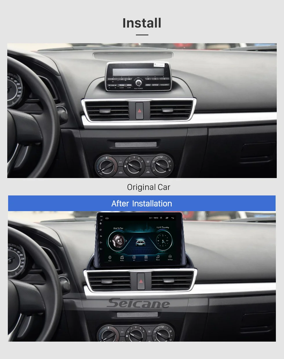 Seicane 2din Android 8,1 Автомагнитола плеер для Mazda 3 Axela 3 BM 2013 gps навигация Поддержка Wi-Fi