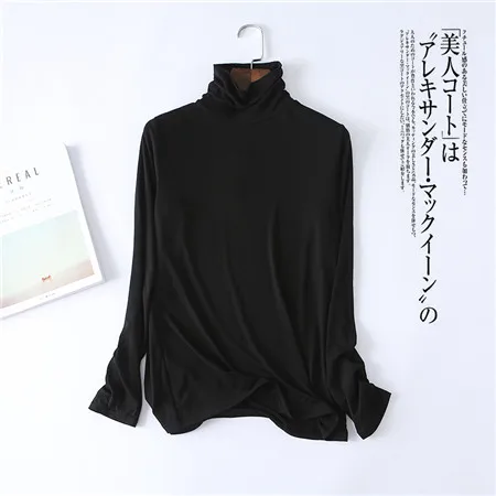 D00118 black Новая женская футболка, топы, тонкая Базовая футболка, водолазка, футболка s, тонкая, с длинным рукавом, облегающая, хлопок, мягкая, женские топы, весна D118 - Цвет: D00118 black