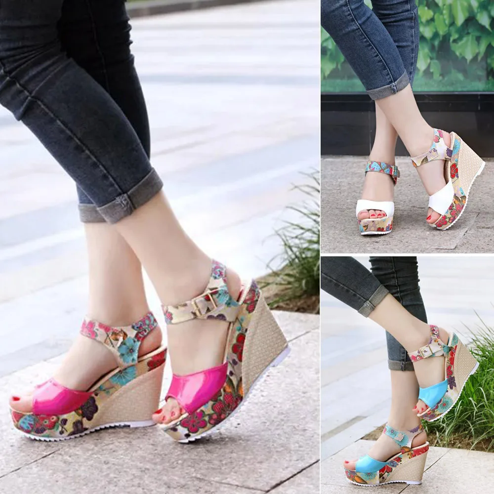 wedge shoes for women 2019 fashion heels womans sandals summer platform beautiful casual sandalias de verano para muje | Обувь