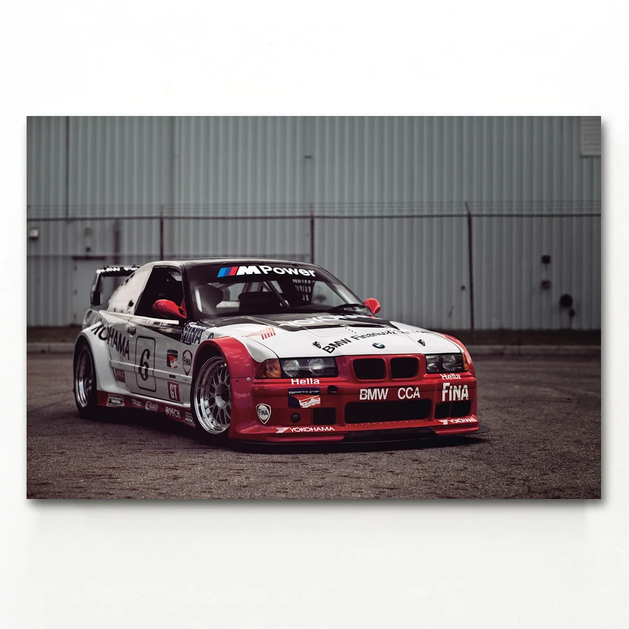 B M W E36 M3 классический автомобиль гоночный настенные художественные плакаты и