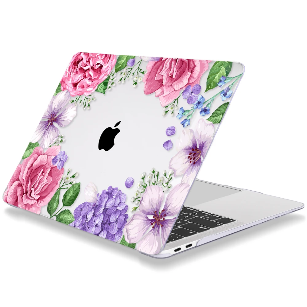 Redlai для MacBook Air Pro retina 11 12 13 15 дюймов чехол милый цветок кристально чистый ноутбука
