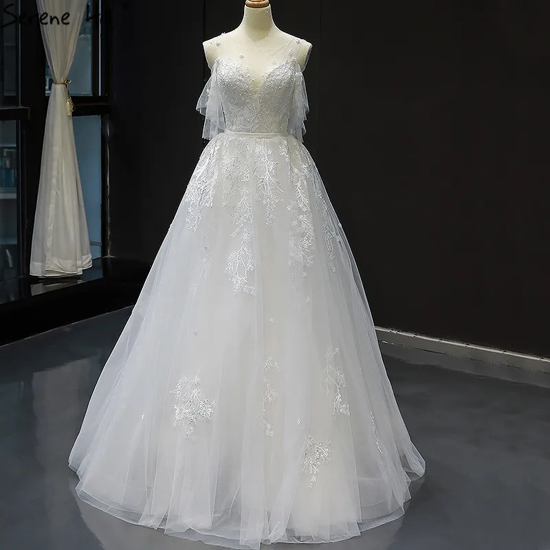 White A-Line Sexy Wedding Dresses Real Photo 2020 High-end Vintage Short Sleeves Bridal Gowns HM66822 Custom Made | Свадьбы и