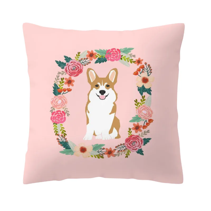 Happy Corgi Csuhion чехол для свадьбы, отдыха, путешествий, серфинга, развлечений, мультфильм, объятия, подушка 45 см, персиковая кожа, декоративные комнатные подушки