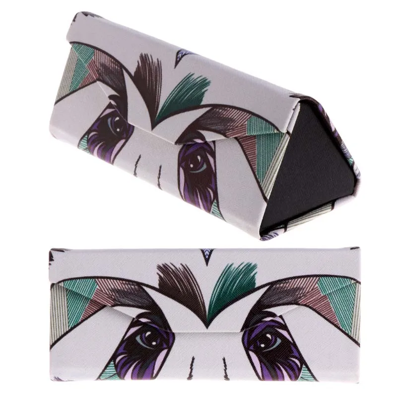 Triangle Foldable Glasses Case Cartoon Animal Eyeglasses Sunglasses Storage Box - Цвет: 3