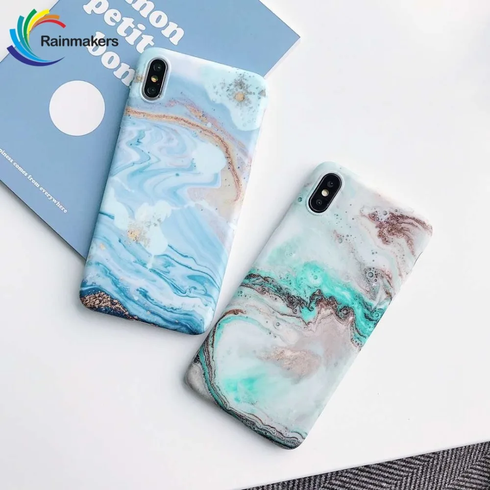 Морская волна Мрамор рисунком популярный чехол для телефона iPhone XS MAX XR X задняя