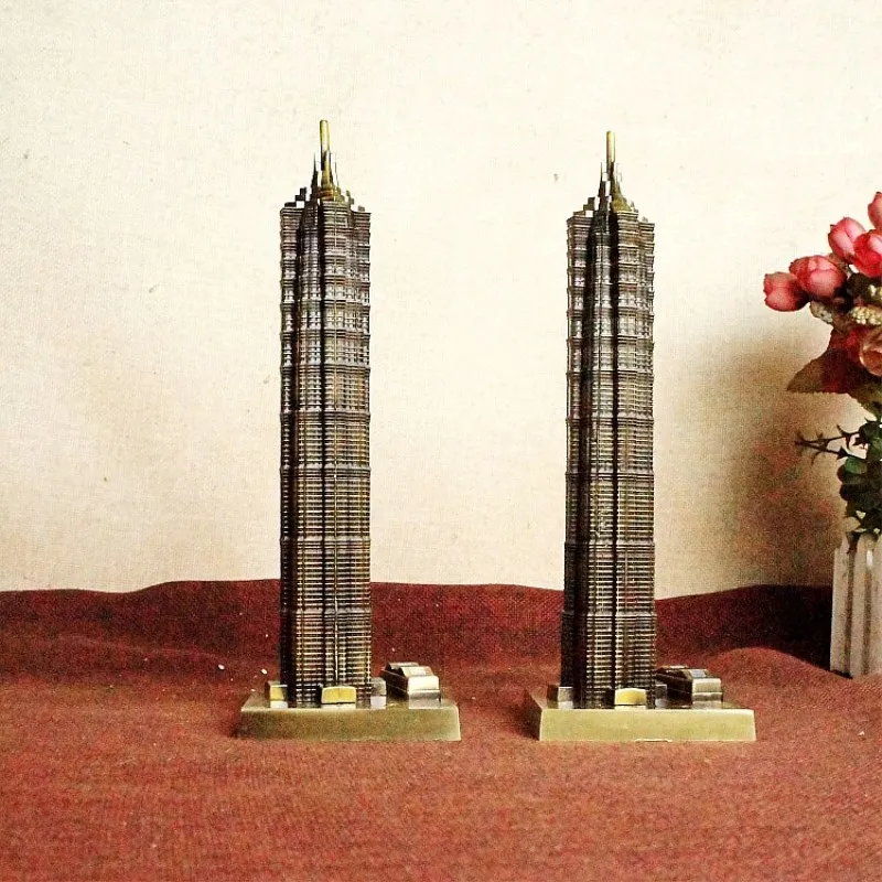 

Alloy Shanghai Global Center Jinmao Building Model Figurine World Famous Landmark Architecture For Home Accessories Souvenirs