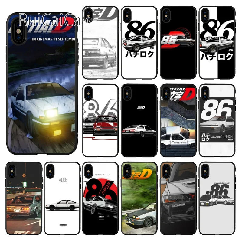 Ruicaica INITIAL D AE86 Мягкий силиконовый чехол для телефона из ТПУ iPhone 6 S 6plus 7plus 8 8Plus X Xs MAX 5