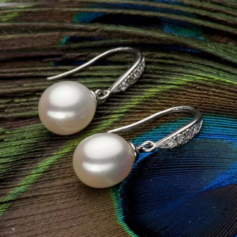 Серьги капли женские из серебра 925 пробы с пресноводным жемчугом|925 sterling|earrings