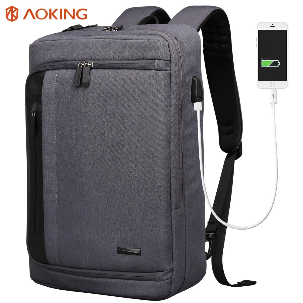 Aoking Мужской многофункциональный рюкзак для ноутбука с usb зарядкой 16 дюймов