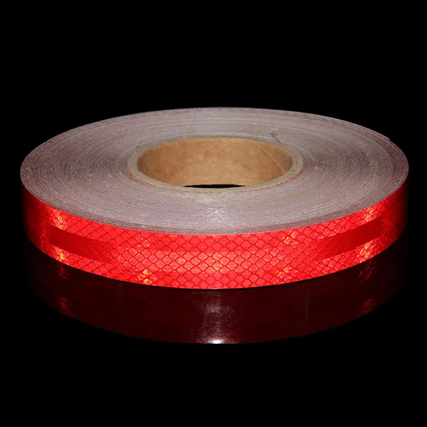 25 мм x 300 см DIY 3 м красный белый желтый флуоресцентный призматический Cinta пленка наклейка для велосипеда Предупреждение безопасный для велосипедных отражателей Ciclismo - Цвет: Red