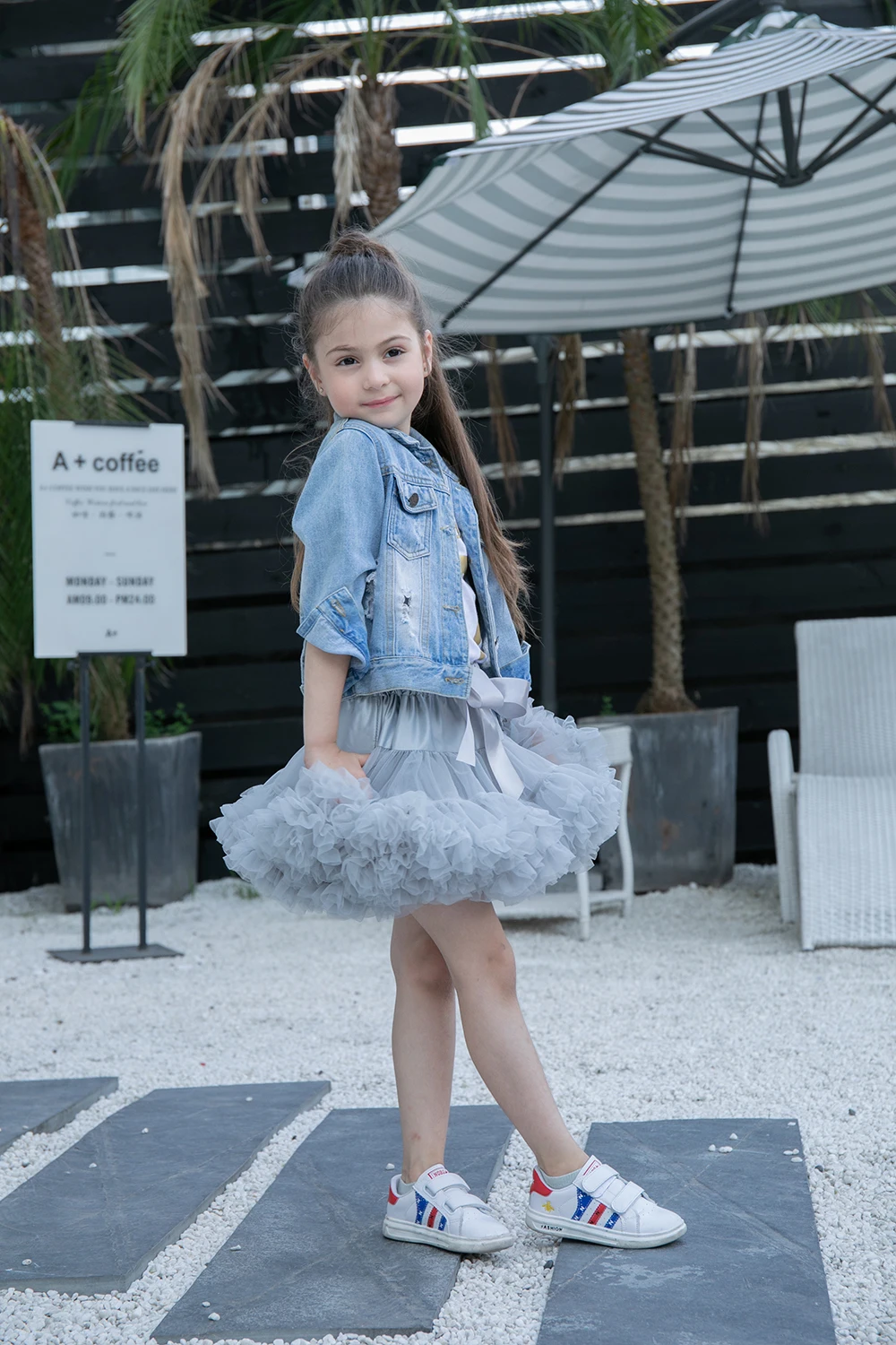 Детская одежда серого цвета для маленьких девочек Серебристые Пышные