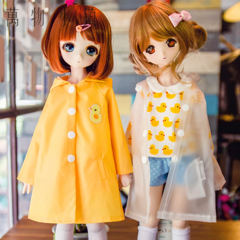 Новинка 1/3 года Одежда для кукол BJD 1/4 SD MSD MDD милый желтый/прозрачный плащ/наряд из