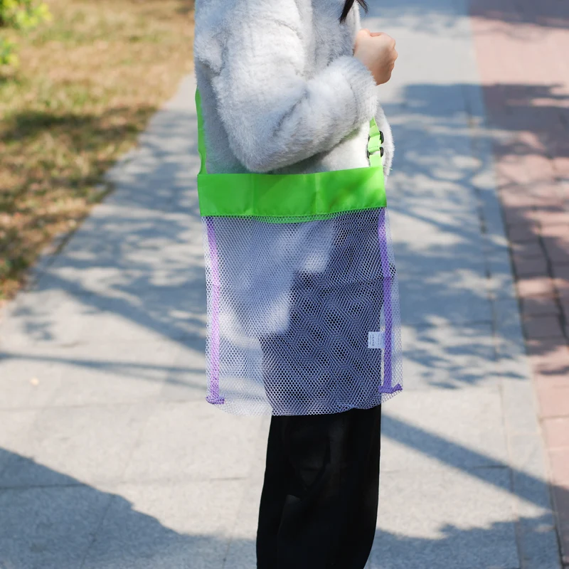 

29*34.3cm Kids Mesh Bag Wholesale Blanks Sand Away Shell Collecting Beach Bag Shoulder Mesh Tote Summer Kids Gift DOM106268
