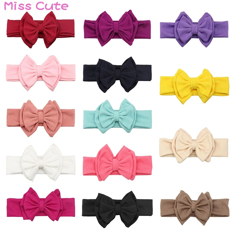 1 PC Fashion Baby Girls Headbands Wide Winter Turban Headband With Big Boutique Bows Hair Accessories Toddler | Детская одежда и