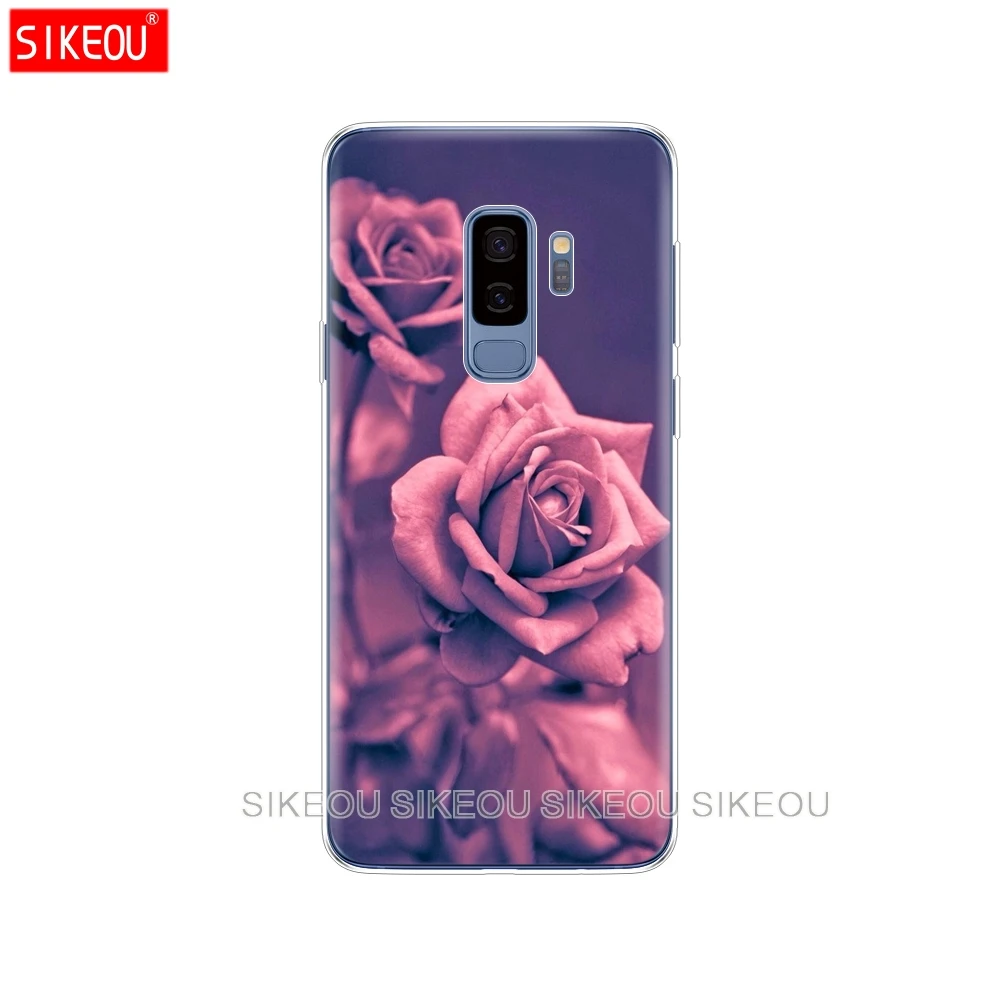 Силиконовый чехол для Samsung Galaxy S9 S8 S7 S6 edge S5 S4 S3 PLUS телефона с розовым цветком и