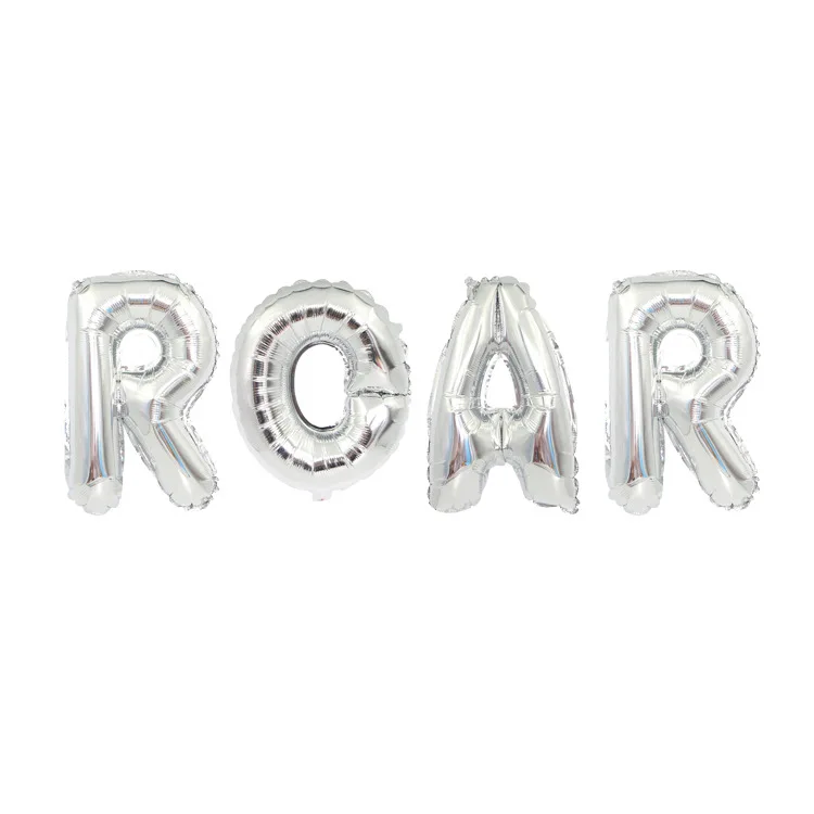Silver ROAR 1 шт. большой размер динозавр фольгированный шар для мальчиков воздушный шар в виде животных Детский динозавр день Рождения Вечеринка мир Юрского периода украшения Globos игрушка - Цвет: Silver ROAR