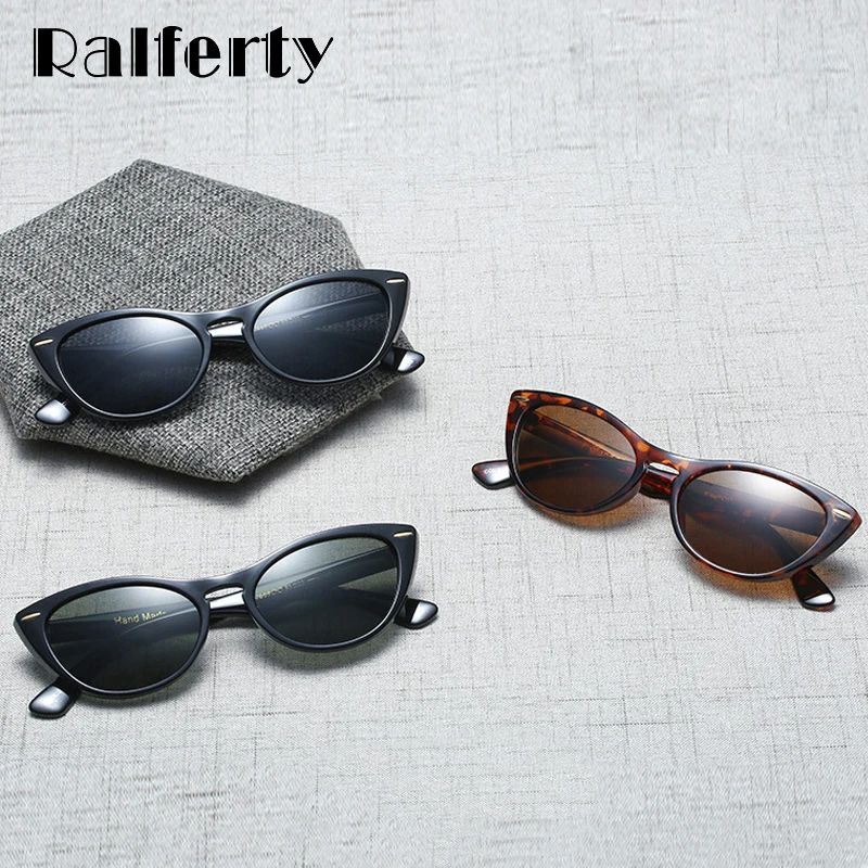 Женские солнцезащитные очки Ralferty Cat Eye Винтажные Солнцезащитные с небольшой