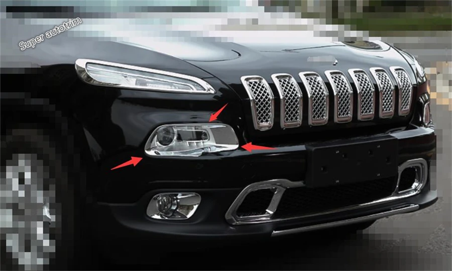 Lapetus передние фары крышка лампы отделка 2 шт./компл. подходит для Jeep Cherokee ABS аксессуары для экстерьера