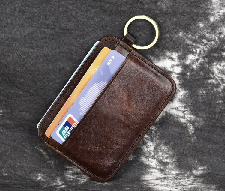 Натуральная кожа тонкий мужской кредитный держатель для карт с маленькое отделение для монет ID Bank чехол для карт мини кошелек клатч кошелек для автобусной карты