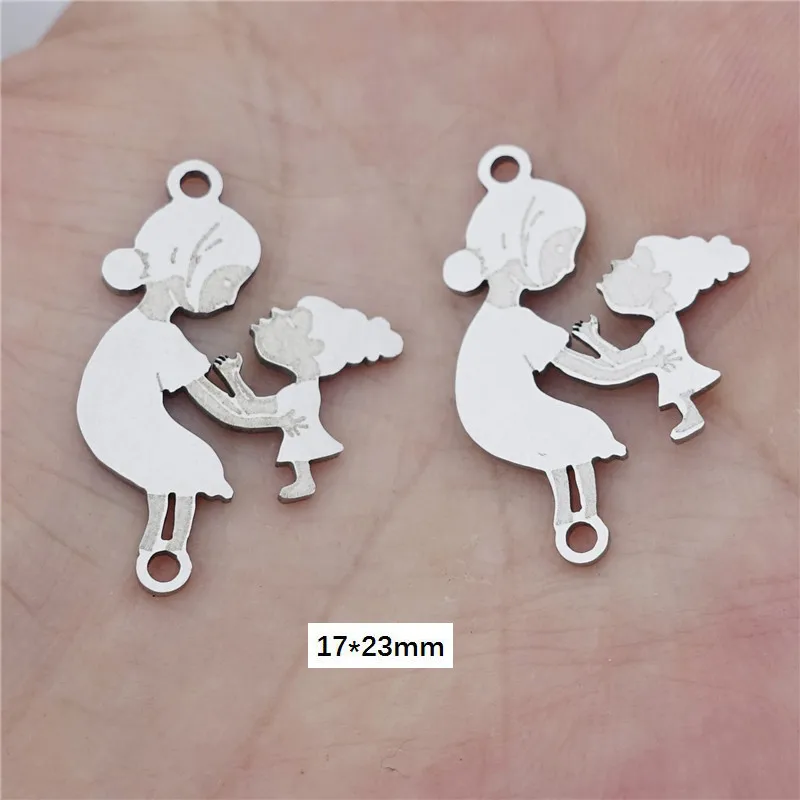 mother day 10 День матери серия Gravida Мама Дети нержавеющая сталь разъемы 2 петли Diy Изготовление ювелирных изделий 5 шт./лот - Цвет: mother day 10